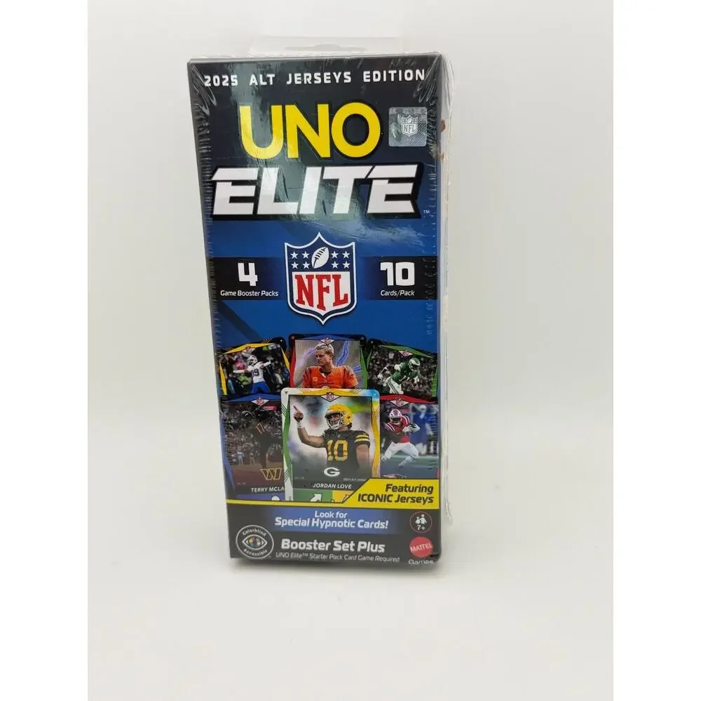 UNO Elite NFL 2025 Alt Jerseys Edition Booster Set Plus Featuring Iconic Jerseys